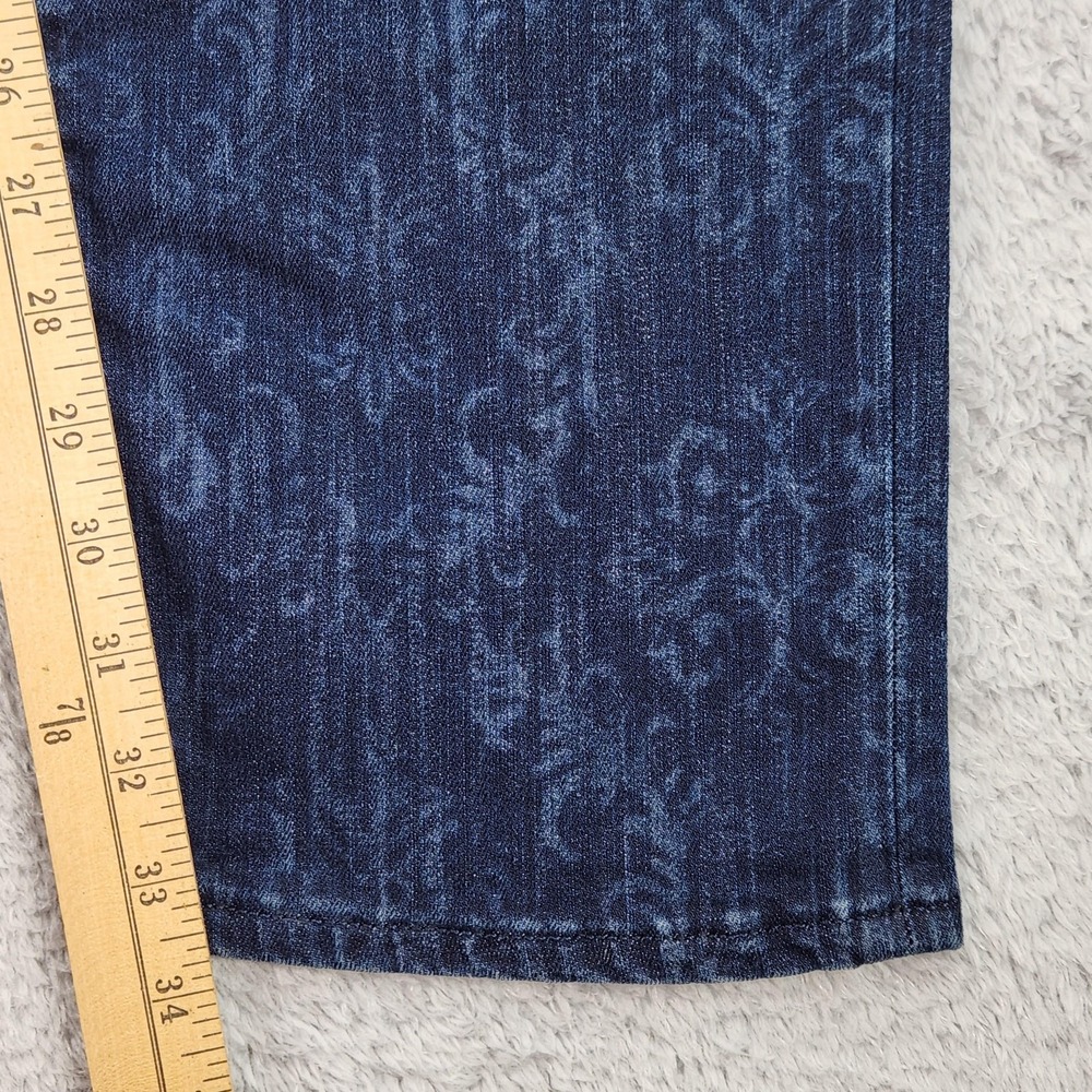 Robert Graham The Perfect Fit Jeans Mens 36x32 Dark Indigo Floral Stretch Denim - Picture 8 of 16